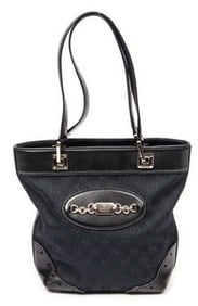 GUCCI SMALL PUNCH TOTE BLACK MONOGRAMMED