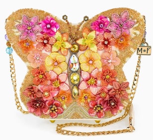 NEW MARY FRANCES TAKE FLIGHT FLORAL BUTTERFLY BAG