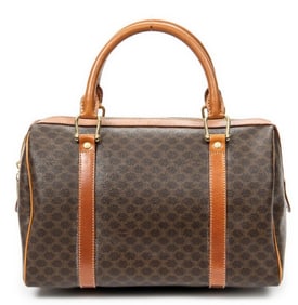 CELINE VINTAGE SMALL BOSTON BROWN MACADAM