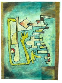 AFTER PAUL KLEE ABSTRACT PAINTING 16"