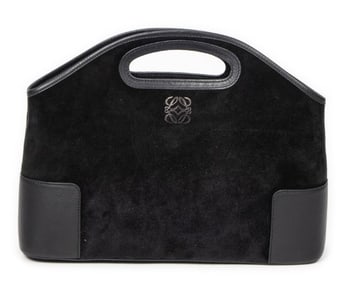 LOEWE ANAGRAM HANDBAG SUEDE LEATHER