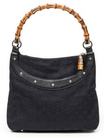 GUCCI ANITA BAMBOO TOP HANDLE BLACK