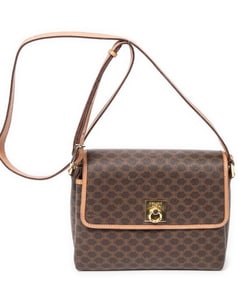 CELINE MINI FLAP CROSSBODY MACADAM COATED CANVAS