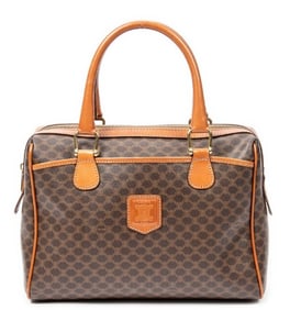 CELINE VINTAGE SMALL BOSTON MACADAM COATED CANVAS
