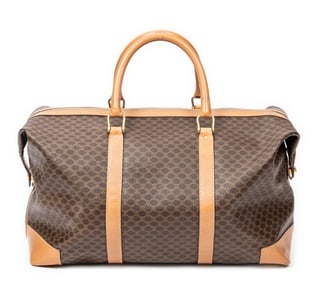 CELINE VINTAGE WEEKENDER MACADAM COATED CANVAS
