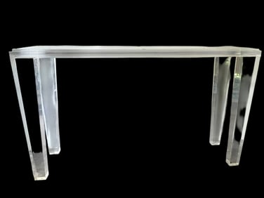 MODERN CLEAR LUCITE CONSOLE TABLE 39"