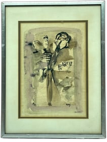GUIDO MAGGI ORIGINAL INK WASH DRAWING 16.5"