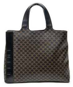 CELINE SMALL SQUARE TOTE MACADAM COATED CANVAS