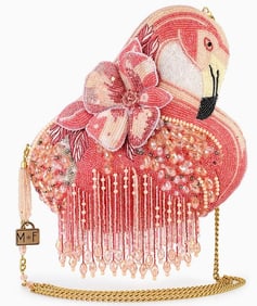 NEW MARY FRANCES A LEG TO STAND ON FLAMINGO BAG