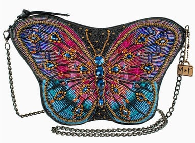 NEW MARY FRANCES JEWELS BEADED BUTTERFLY BAG