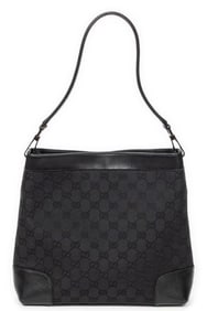 GUCCI SHOULDER HOBO MONOGRAMMED CANVAS