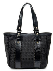 FENDI SMALL SHOPPING TOTE ZUCCHINO CANVAS