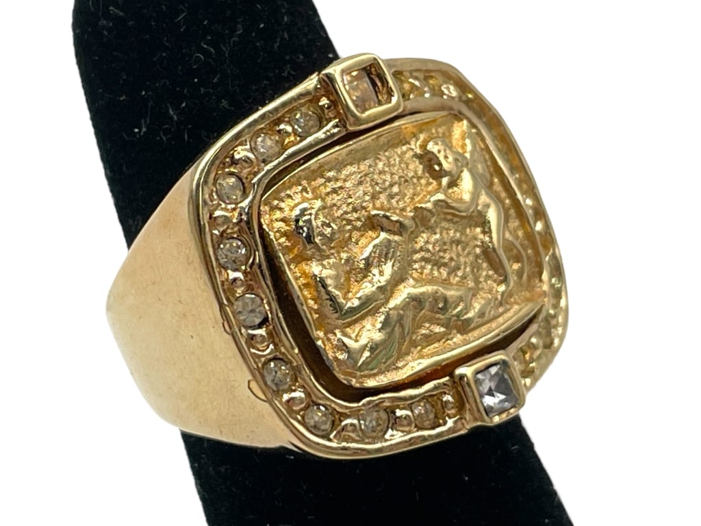 GOLD SIGNET-STYLE RING SZ 4 (1 of 4)