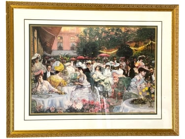 AFTER JEANNIOT HOTEL RITZ FRAMED COLOR PRINT 42"