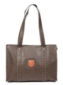 CELINE ZIP SHOPPING TOTE MACADAM COATED CANVAS