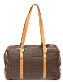 CELINE VINTAGE BOWLER MACADAM COATED CANVAS