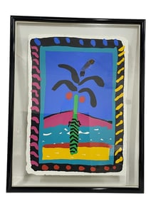 RUTH ADLER NIGHT PALM LITHO PRINT 40.5"