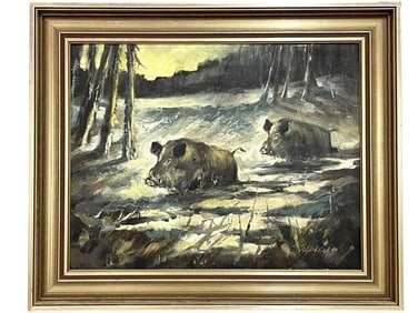 SCHLEBUSCH", KARL-HEINZ PAINTING OF B0ARS 26.5