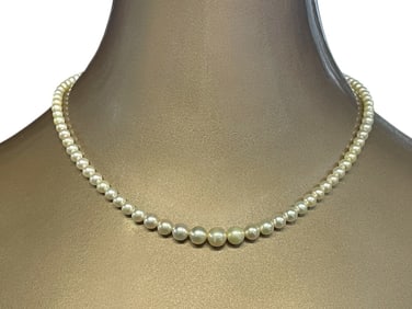 PEARL AND 14K WHITE GOLD NECKLACE