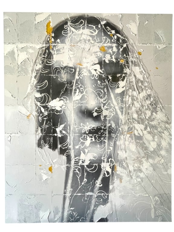 JOHN-RICHARD MIXED MEDIA CANVAS ARTWORK 59" (1 of 5)