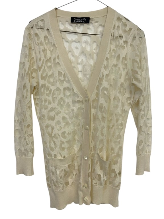 MAGASCHONI OPEN-KNIT LEOPARD PATTERN CARDIGAN (1 of 3)