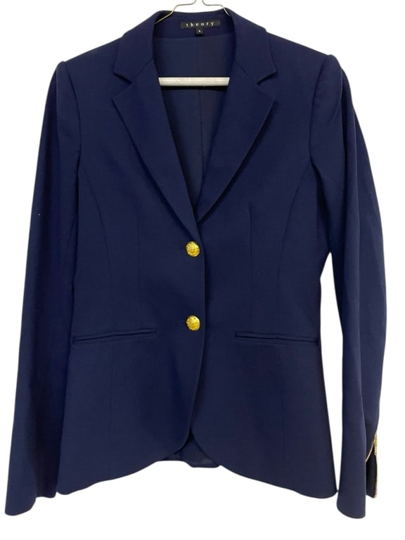 THEORY NAVY BLAZER WITH GOLD BUTTONS (1 of 3)