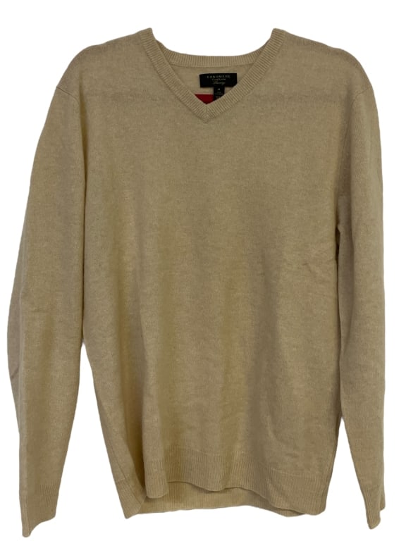 BEIGE CASHMERE CLUB ROOM SWEATER MED (1 of 4)