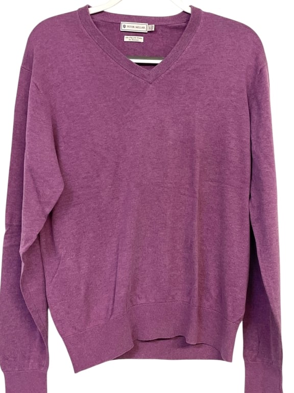 PETER MILLAR PURPLE CASHMERE MENS SWEATER L (1 of 4)