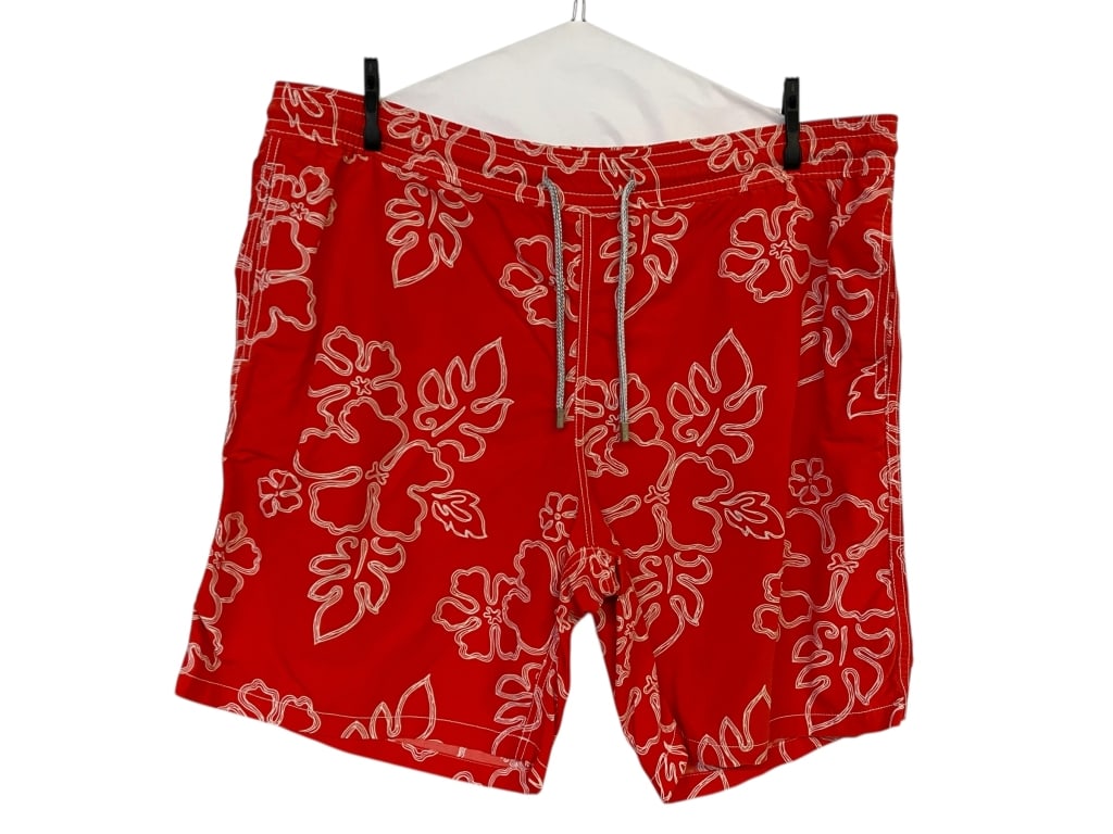 VILEBREQUIN RED HIBISCUS PRINT SWIM TRUNKS (1 of 3)
