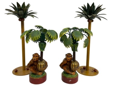 PALM BEACH REGENCY TOLE STYLE CANDLESTICKS