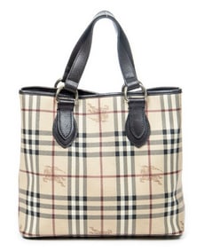 BURBERRY HAYMARKET CHECK SQUARE OPEN HANDBAG