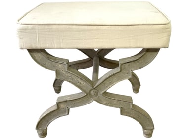 FRENCH STYLE X-BASE UPHOLSTERED BENCH 20"