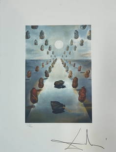 SALVADOR DALI THE WAY FOR TOMORROW LITHO PRINT 26": SALVADOR DALI THE WAY FOR TOMORROW LIMITED EDITION LITHOGRAPH – NUMBERED CCCI/CCI (341/400) -SURREAL AND STRIKING, THIS LIMITED EDITION LITHOGRAPH BY SALVADOR DAL?, TITLED "THE WAY FOR TOMORROW", DE
