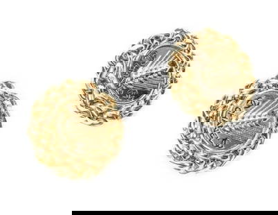 CHANEL ROUND GOLD CC WHEAT CLIP ON EARRINGS: CHANEL ROUND GOLD CC WHEAT CLIP ON EARRINGS -VERY GOOD PRE OWNED CONDITION -CLIP ON EARRINGS -APPROX 1.25" -JA 012925 / RL 061125 &nbsp;