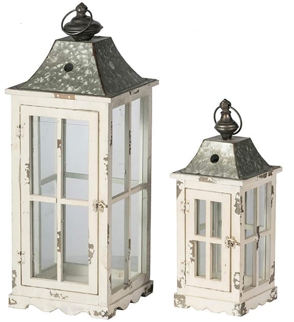 PAIR OF RUSTIC CANDLE HOLDER LANTERNS (1 of 4)