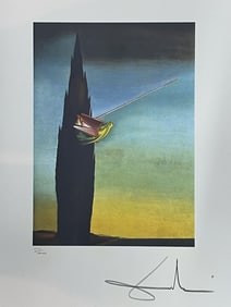 SALVADOR DALI SACRED HEART JESUS LITHO PRINT 26"