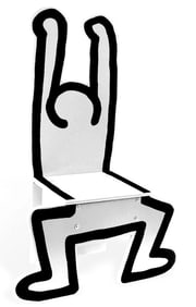 283kKEITH HARING CHILDREN'S CHAIR WHITE 28"