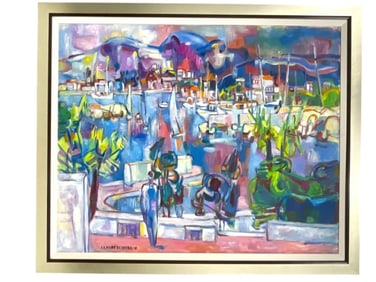CLAUDE SCHURR IMPRESSIONIST OIL PAINTING 43.5"