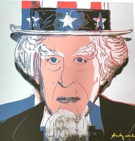 AFTER ANDY WARHOL UNCLE SAM LITHO PRINT 23.5"