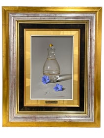 JAVIER MULIO HYPERREALIST STILL LIFE PAINTING 21"