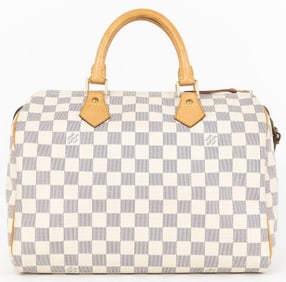 LOUIS VUITTON SPEEDY 30 IVORY DAMIER AZUR HANDBAG