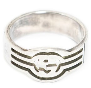 GUCCI GG SILVER BRASS RING