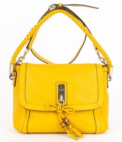 GUCCI MEDIUM BELLA FLAP YELLOW HANDBAG