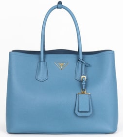 PRADA CLASSIC SHOPPING TOTE BLUE SAFFIANO