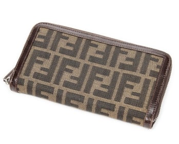 FENDI ZIP AROUND WALLET ZUCCA CANVAS