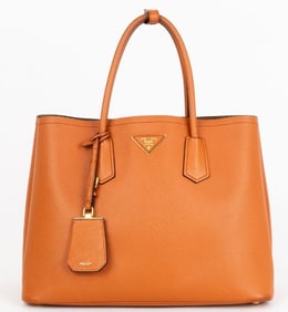 PRADA CLASSIC SHOPPING TOTE ORANGE SAFFIANO