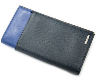 FENDI LONG BIFOLD WALLET TEXTURED LEATHER