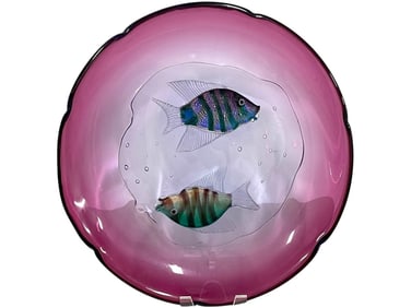 LARGE VENETIAN ART GLASS CHARGER 15"