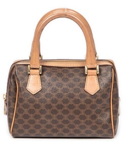 CELINE VINTAGE MINI BOSTON MACADAM COATED CANVAS
