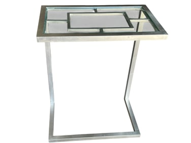 ELEGANT MODERN SILVER SOFA SIDE TABLE 26"